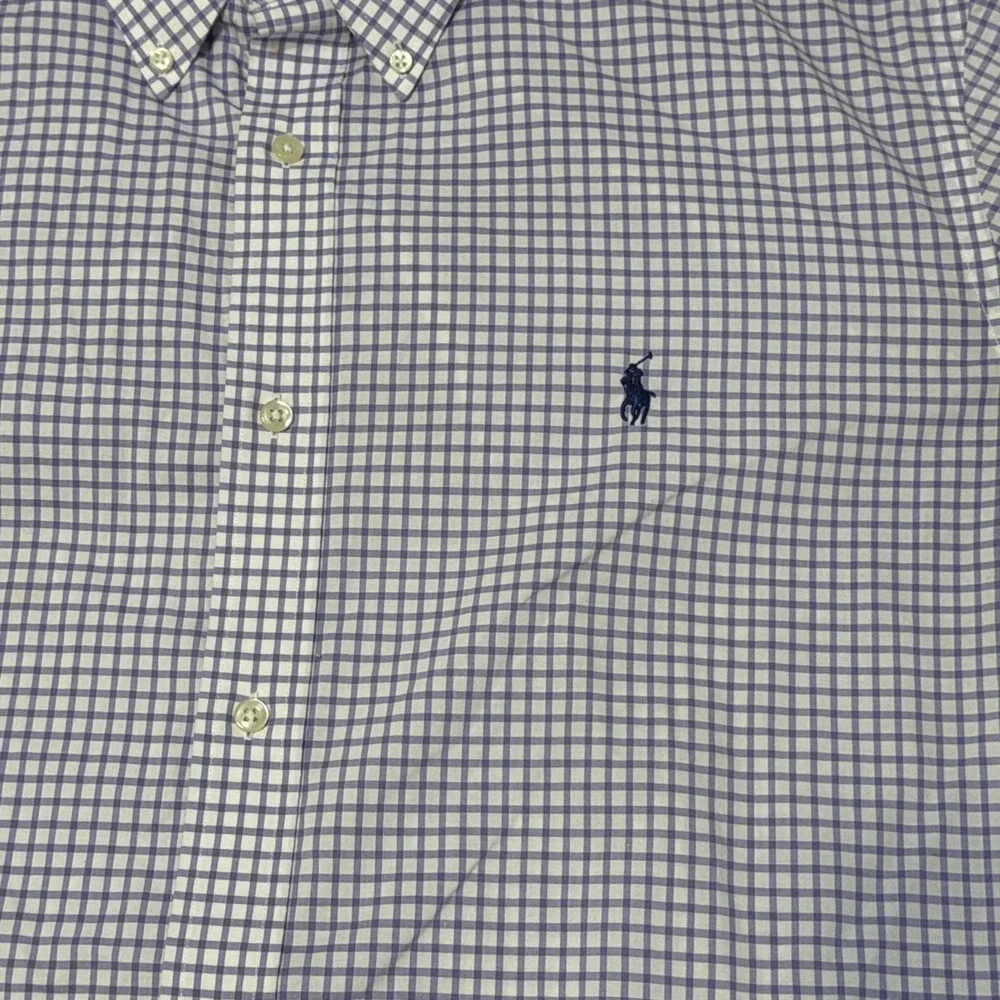 Polo Ralph Lauren Shirt XL 18 34-35 Purple Plaid Regent Classic Fit Button Up